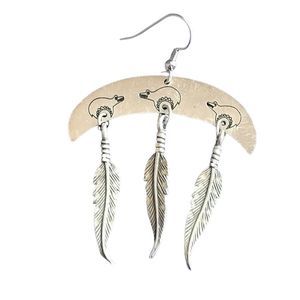 Award Design First Nation Inspired Feather Dangle Earrings